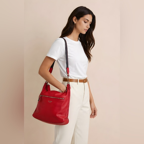 Guess Handbags - Vintage Guess 1981 Red Soft Leather Shoulder Bag